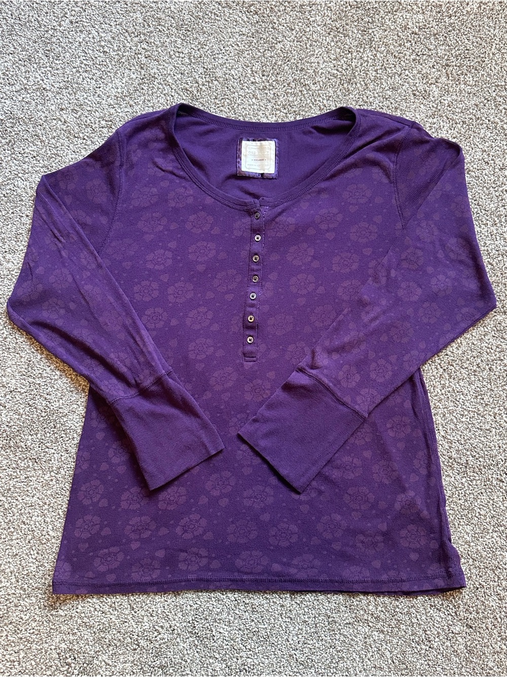 Old Navy Purple Long Sleeve Henley Top
